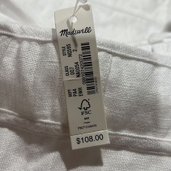 Madewell Embroidered Tank Mini Dress in Linen in White NWT size 2 - Picture 8 of 14